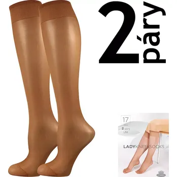Dámské punčochy Dámské podkolenky Lady II 17 DEN - 2 páry - Uni / opal
