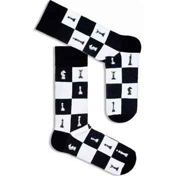 Pánské ponožky Pánské ponožky Šachy - 39-42 / černá