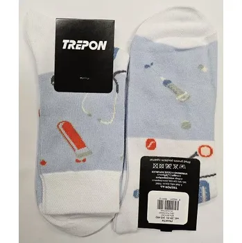 Dámské punčochy Dámské ponožky Praktik - 37-41 / bílá/světle modrá