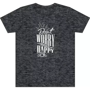 Pánské tričko Pánské triko Don´t Worry Beer Happy - L / tmavě šedý melír
