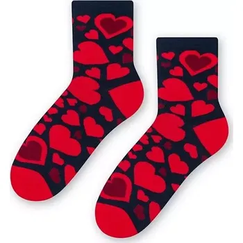 Dámské punčochy Dámské ponožky Mnoho srdíček - 35-37 / tmavě modrá