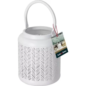 Lucerna Zahradní svíčka lucerna terasa kov bílá