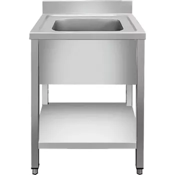 Nerezový dřez vasegastro Nerezový dřez se spodní policí 0,60 m - 1 umyvadlo, hloubka 60 cm