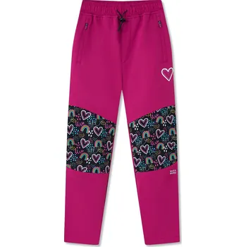 Dívčí kalhoty Dívčí softshellové kalhoty Wolf & Wolfie s fleecem B2591B tmavě růžové