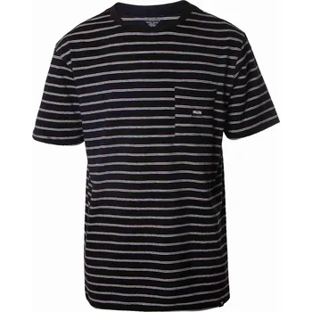 Pánské tričko FALLEN triko - Striped Pocket Tee Black White (BLACK/WHITE) velikost: XL