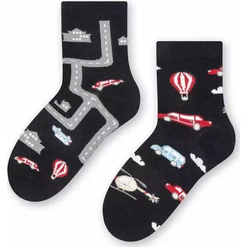 Chlapecké nestejné ponožky Doprava - 32-34 / tmavě modrá