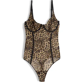 Podprsenka GATE Nevyztužené body s kosticemi s leopardím vzorem 44 625-0093/28