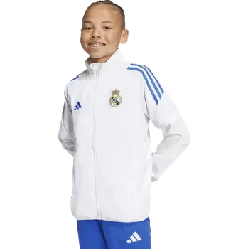 Pánská casual bunda Dětská prezentační bunda Adidas Real Madrid 25/26 bílá