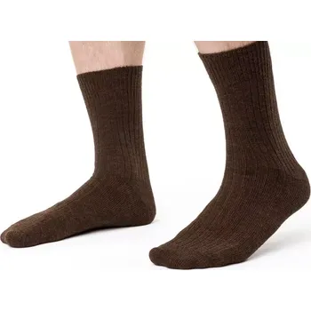 Pánské ponožky Dospělé vlněné ponožky Alpaka - 35-37 / tmavě hnědá