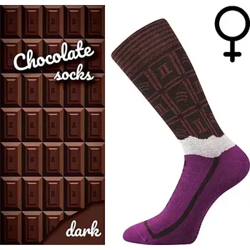 Ponožky v krabičce Čokoláda - 38-41 / tmavě hnědá