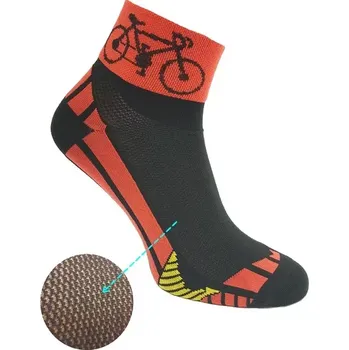 Pánské ponožky Dospělé krátké ponožky Kolo - 39-42 / černá/červená
