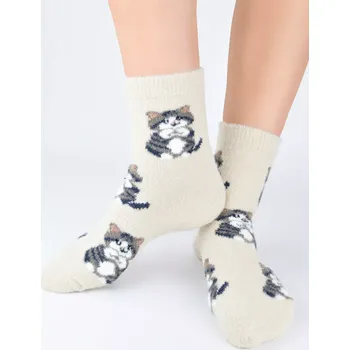 Dámské ponožky Dámské ponožky s kočičkou SP015 - 36-41 / lněná