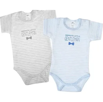 Kojenecký body Body Little Gentleman krátké - 56 / světle šedá