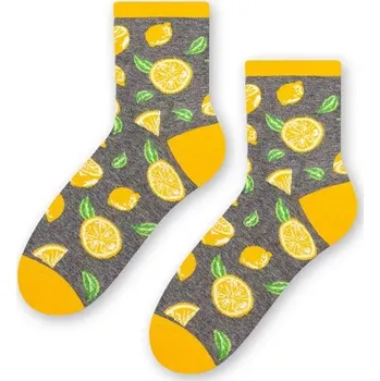 Dámská móda Dámské ponožky Citróny II - 35-37 / šedá