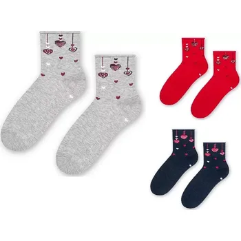 Dámské punčochy Dámské ponožky Hanging Hearts - 38-40 / červená