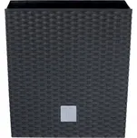 Prosperplast Květináč ratanový Rato low - 40x40 cm, objem 64 L - barva antracitová