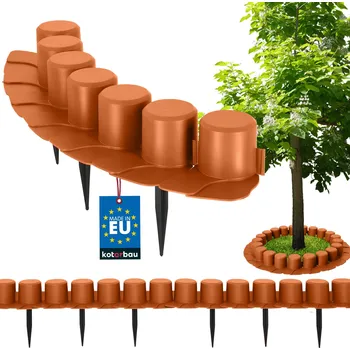 Zahradní obrubník Okraj trávníku obrubník s nájezdem plastový zatloukací terakota 4 m - terakota \ 4 m