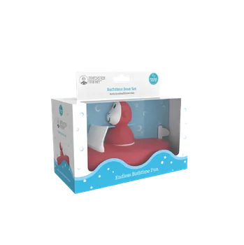 Hračka pro nejmenší Matchstick Monkey, lodička, červená + Dárek k nákupu