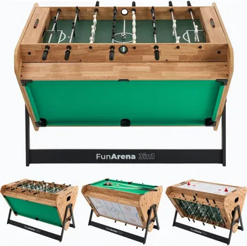 Hrací stůl 3in1 OneTeam FunArena fotbálek, push hockey, kulečník dřevěný black