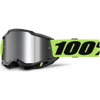 Motocyklové brýle ACCURI 2, brýle neon Žluté, střébrné plexi