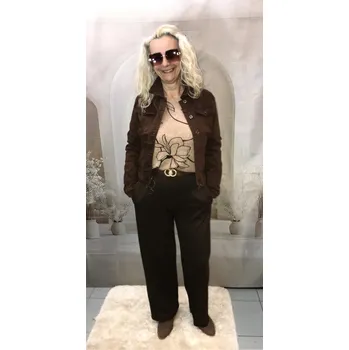 Dámská casual bunda Dámská džínová bunda Beatrice Barva: Čokoláda, Velikost: S, Size system: INT