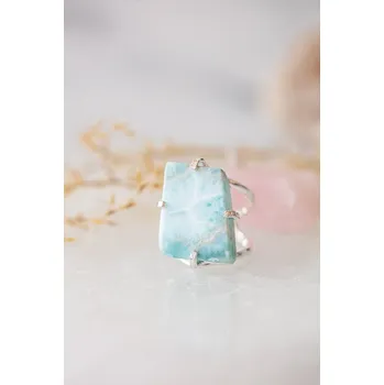 Prsten YogaDay Prsten s larimarem - postříbřený číslo: 1