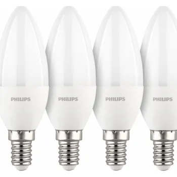 Philips LED Lampe E14 4er Set Kerzenform 40W 2700K