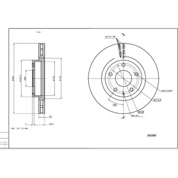 Brzdový kotouč Přední brzdový kotouč Mazda 3 2.0 13- B45G-33-251A HART