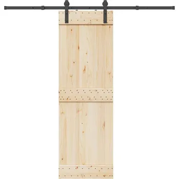 Tesařské kování vidaXL Sada příslušenství pro posuvné dveře 213,5 cm ocelová černá [4009715]