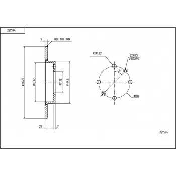 Brzdový kotouč Brzdový kotouč zadní Peugeot 307, Citroën C3 247/9/7 4246W9 HART