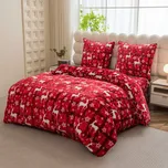 Povlečení mikroplyš VELVET CHRISTMAS červené Rozměr povlečení: 2 ks 70 x 90 cm | 200 x 220 cm, 140x200 / 70x90 cm, 200x220 + 2 polštáře 70x90 cm