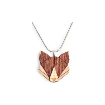 Přívěsek Dřevěný přívěsek BeWooden Fox Pendant na krk s řetízkem zdarma - AP5
