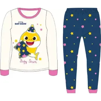 Dívčí pyžamo Dívčí pyžamo Baby Shark - 98 / bílá/tmavě modrá