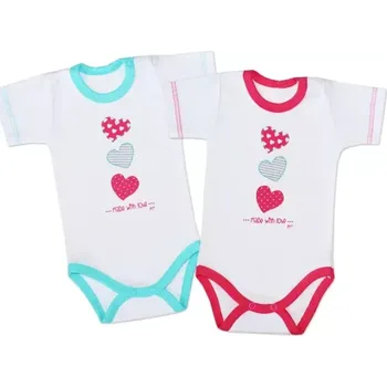 Body Made With Love krátké - 68 / bílá/tyrkysová