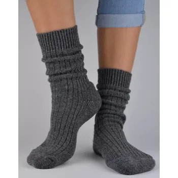 Dámské ponožky Dámské teplé ponožky SW001 - 39-42 / tmavě šedý melír