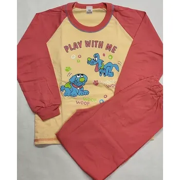 Dívčí pyžamo Dívčí pyžamo Animals dlouhé - 110 / lososová