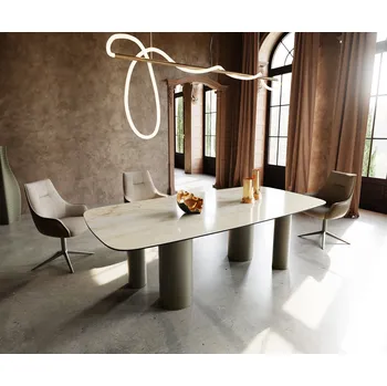 Jídelní stůl DELIFE Jídelní stůl Edge Boot 240x120 keramika Iris FMG Onice Oro Pilier kov efektová úprava titan