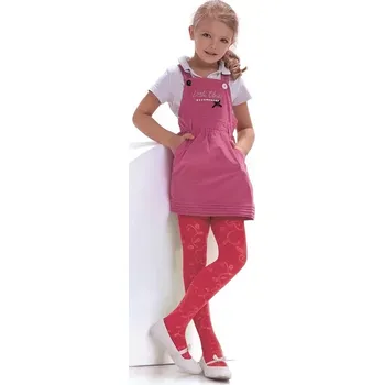 Dámské punčochy Dívčí punčocháče Bianka NOQ 80 DEN - 134-140 / lipstick (červenorůžová)