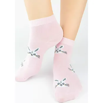 Dívčí ponožky Zajíčkové N - 23-26 / růžová