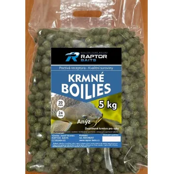Boilies Raptor Baits Anýz 5 kg 24mm