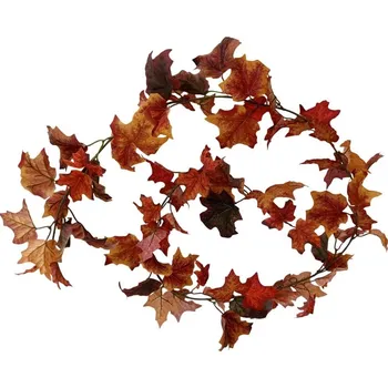umělá květina Podzimní girlanda javor, d. 180 cm, hnědá