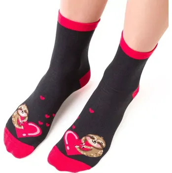 Dámské ponožky Dámské ponožky Zamilovaný lenoch - 38-40 / grafitová