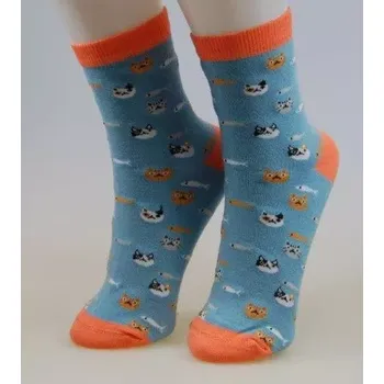 Dámské ponožky Dámské ponožky Kočka a Ryba - 35-41 / tyrkysová