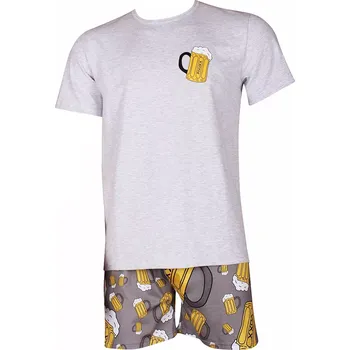 Pánské pyžamo Pánské pyžamo Pivo KR - L / světle šedá