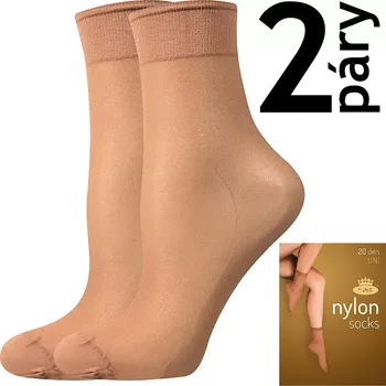 Dámské oblečení Ponožky Nylon socks B 20 DEN - 2 páry - golden