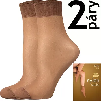 Dámské punčochy Ponožky Nylon socks B 20 DEN - 2 páry - castoro