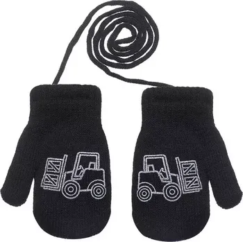 Rukavice Chlapecké pletené rukavice R-123DB - 13 cm / černá