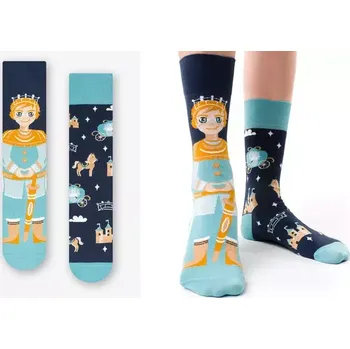 Pánské ponožky Dospělé nestejné ponožky Princ a princezna - 39-42 / modrá