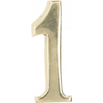 Domovní cedule Číslo domu "1" číslo dveří samolepicí 5cm mosazné - 1 \ mosaz