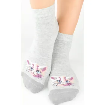 Dámské punčochy Dívčí ponožky Kočičkové N - 35-38 / světle šedá